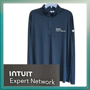 NWOT Intuit Expert Network Black Long Sleeve Shirt 1/4 zipper unisex XL